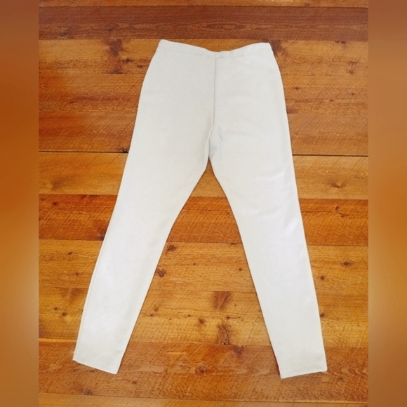 Tahari Bone Faux Suede Leggings - M - Picture 2 of 5